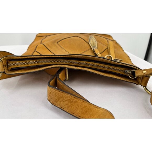 Lucky Brand Baldwin Crossbody Crossbody Bag Shoulder Bag Distressed Boho Mustard - Picture 11 of 16